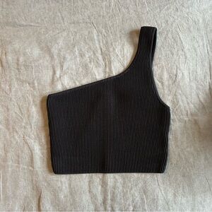 Aritzia Sculpt Knit One-Shoulder Tank - Black size M